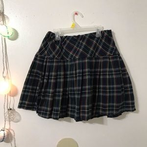 Plaid pleated mini skirt